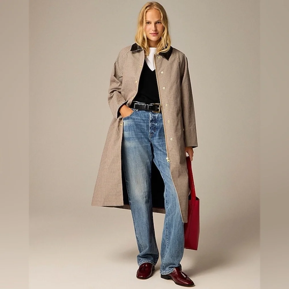 J Crew Long Barn Jacket™ in plaid CC958 - Picture 1 of 7